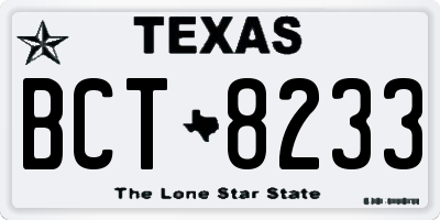 TX license plate BCT8233