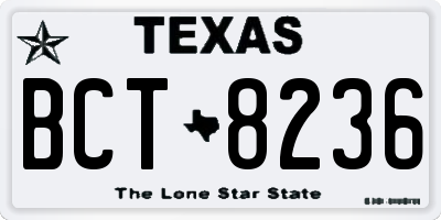 TX license plate BCT8236