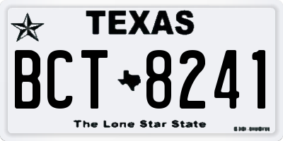 TX license plate BCT8241