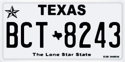 TX license plate BCT8243