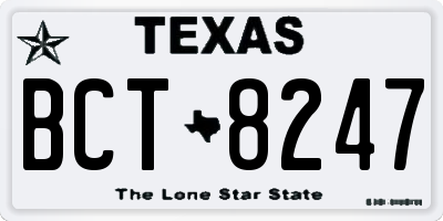 TX license plate BCT8247
