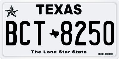 TX license plate BCT8250