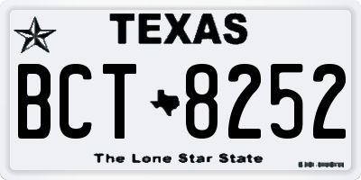 TX license plate BCT8252
