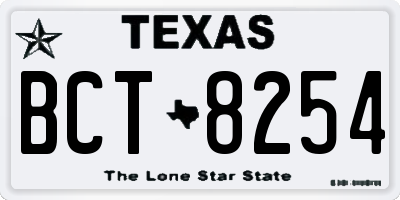 TX license plate BCT8254