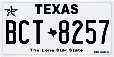 TX license plate BCT8257