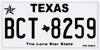 TX license plate BCT8259