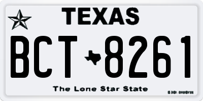 TX license plate BCT8261