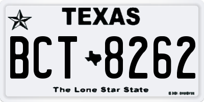 TX license plate BCT8262
