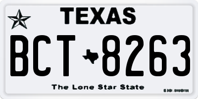 TX license plate BCT8263