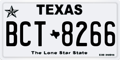 TX license plate BCT8266