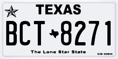 TX license plate BCT8271
