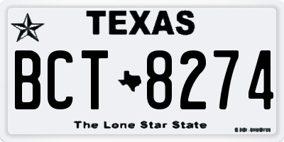 TX license plate BCT8274
