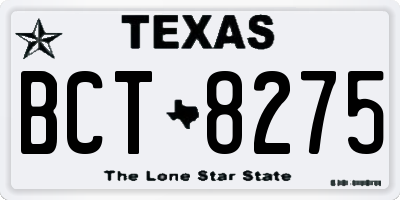 TX license plate BCT8275