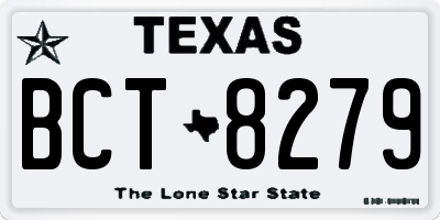 TX license plate BCT8279