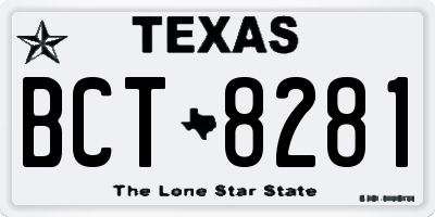 TX license plate BCT8281