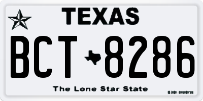 TX license plate BCT8286