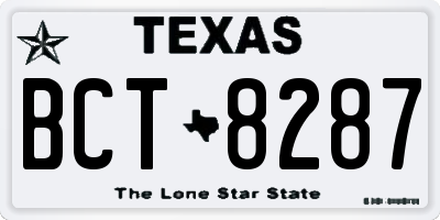 TX license plate BCT8287