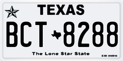 TX license plate BCT8288