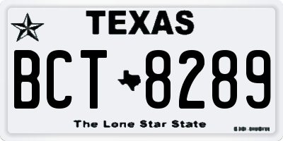 TX license plate BCT8289