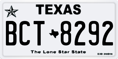 TX license plate BCT8292