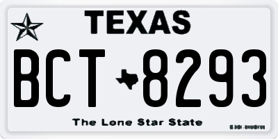 TX license plate BCT8293