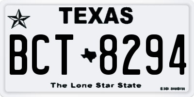 TX license plate BCT8294