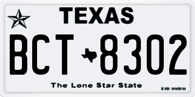 TX license plate BCT8302