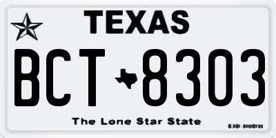 TX license plate BCT8303
