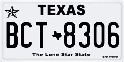 TX license plate BCT8306