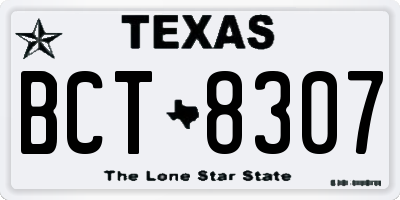 TX license plate BCT8307