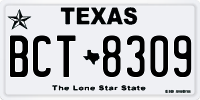 TX license plate BCT8309
