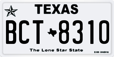 TX license plate BCT8310