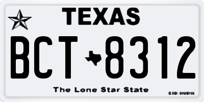TX license plate BCT8312