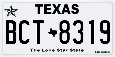 TX license plate BCT8319