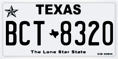 TX license plate BCT8320