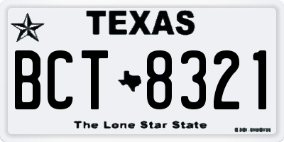 TX license plate BCT8321