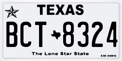 TX license plate BCT8324
