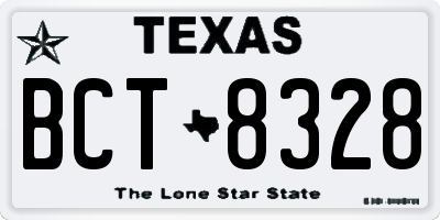 TX license plate BCT8328