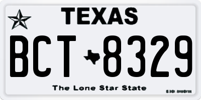 TX license plate BCT8329