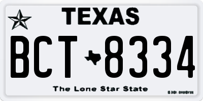 TX license plate BCT8334