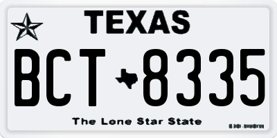 TX license plate BCT8335