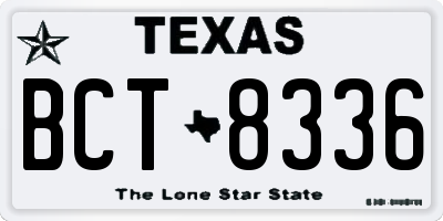 TX license plate BCT8336