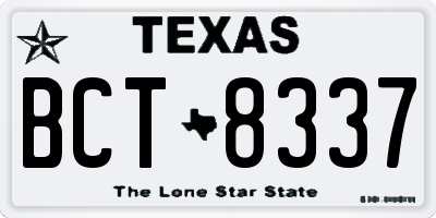 TX license plate BCT8337