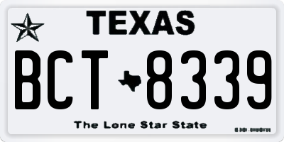 TX license plate BCT8339