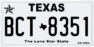 TX license plate BCT8351