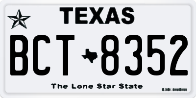 TX license plate BCT8352