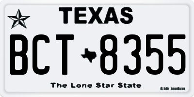 TX license plate BCT8355