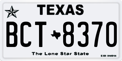 TX license plate BCT8370