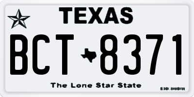 TX license plate BCT8371