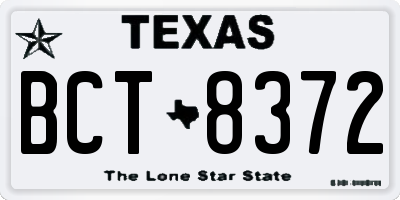 TX license plate BCT8372